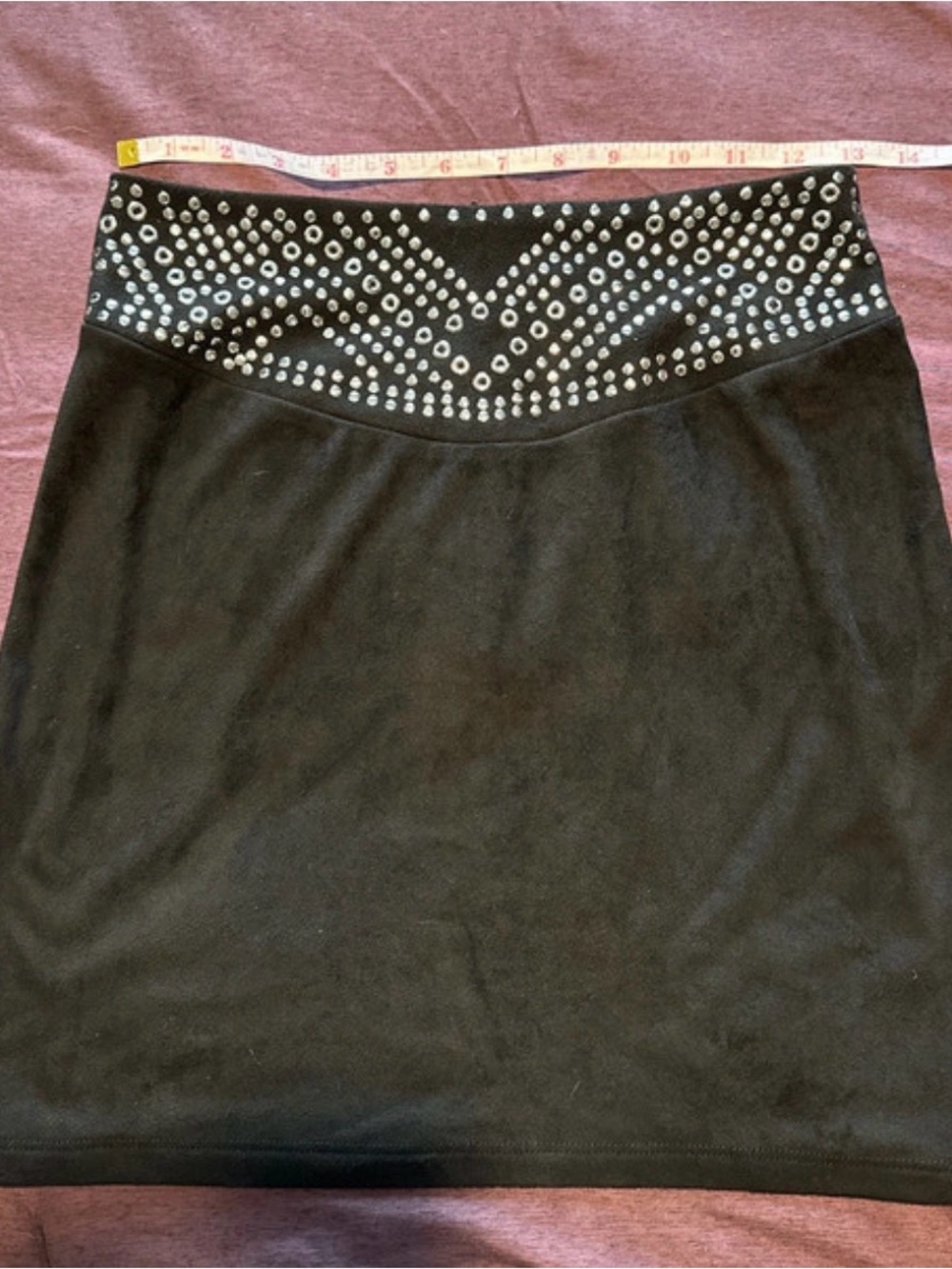 Charlotte Russe Black Mini Skirt with Silver Stud Detail